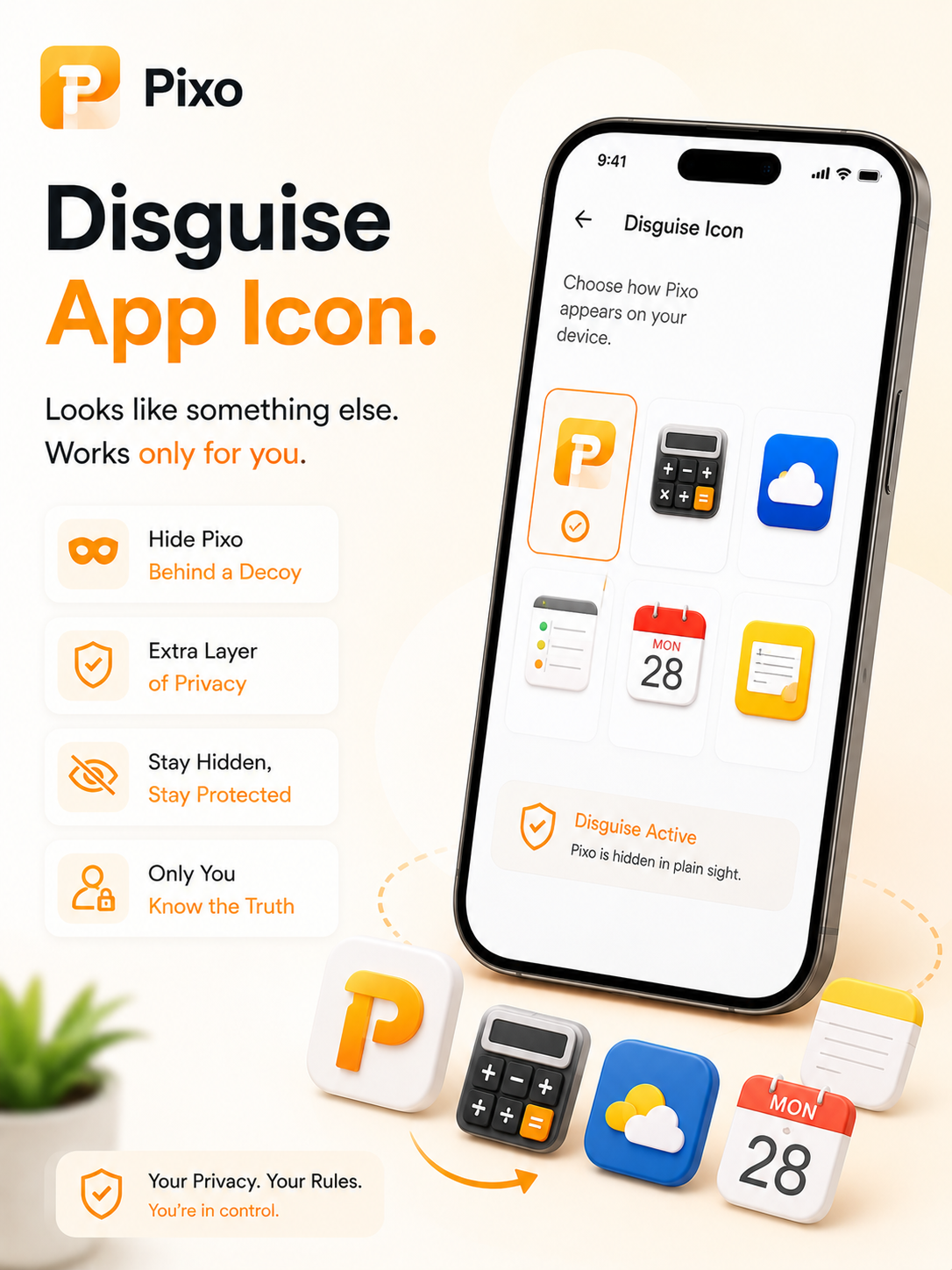Pixo Disguise App Icon promotional image