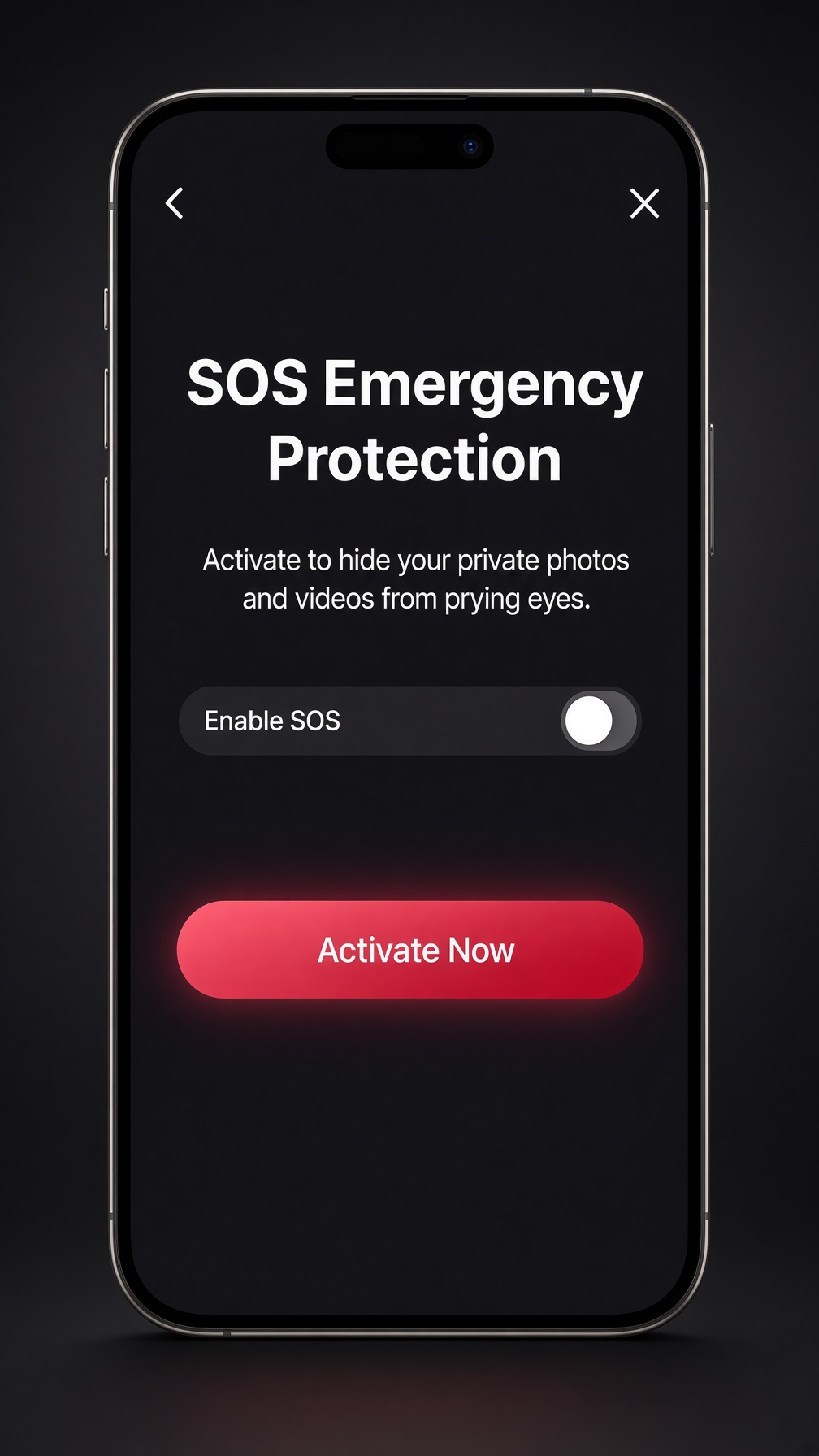 Pixo SOS Emergency Protection screen